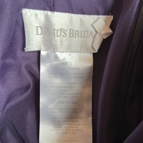 DAVID’S BRIDAL Purple Formal Strapless Dress - Picture 8 of 8